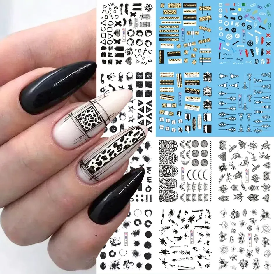 12pcs Valentines Manicure Love Letter Flower Sliders for Nails Inscriptions Nail Art Decoration Water Sticker Tips GLBN1489-1500
