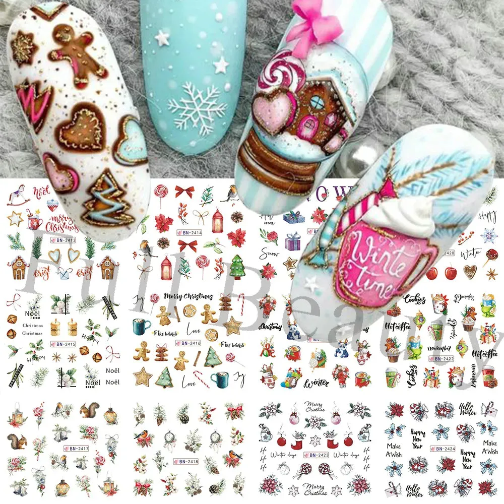 12pcs Valentines Manicure Love Letter Flower Sliders for Nails Inscriptions Nail Art Decoration Water Sticker Tips GLBN1489-1500
