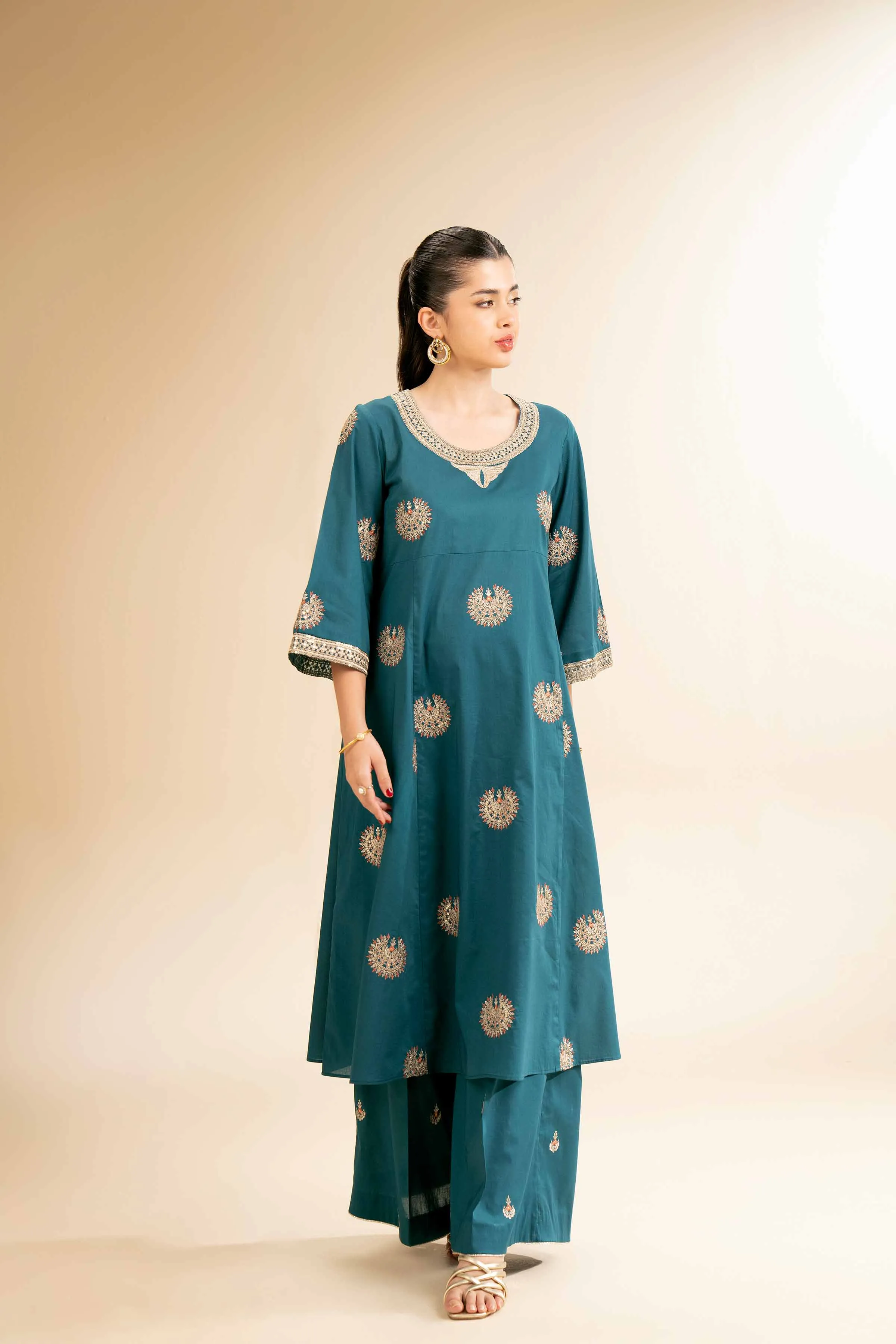 2 Piece - Dyed Embroidered Suit - 42501257
