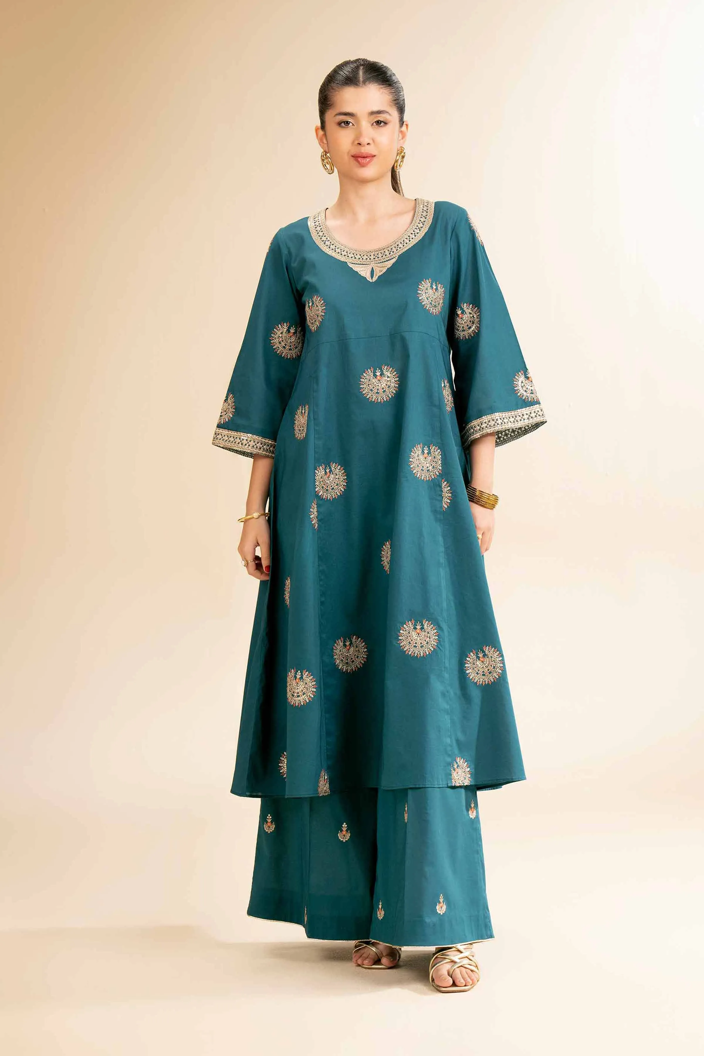 2 Piece - Dyed Embroidered Suit - 42501257