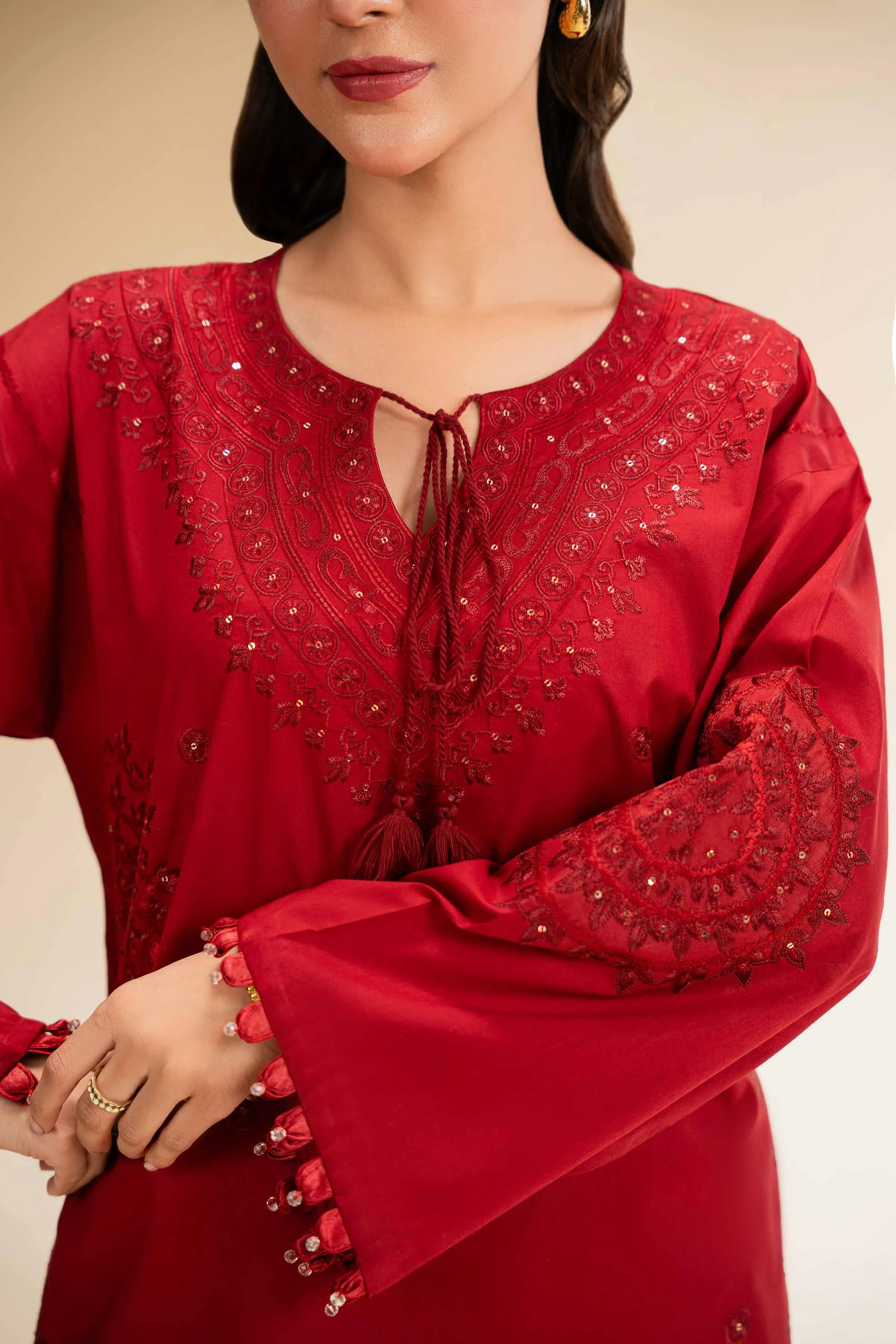 2 Piece - Dyed Embroidered Suit - 42501259