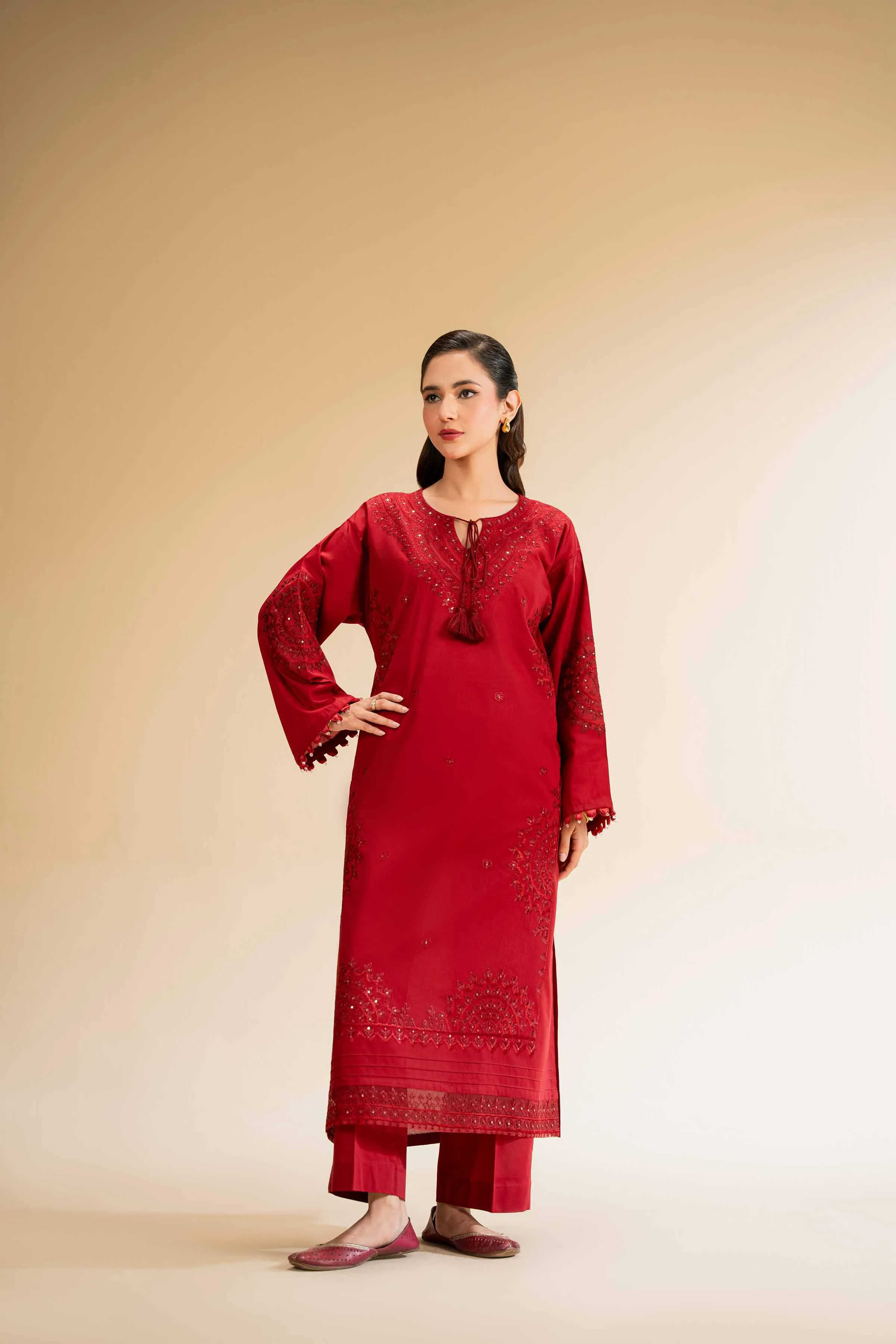 2 Piece - Dyed Embroidered Suit - 42501259