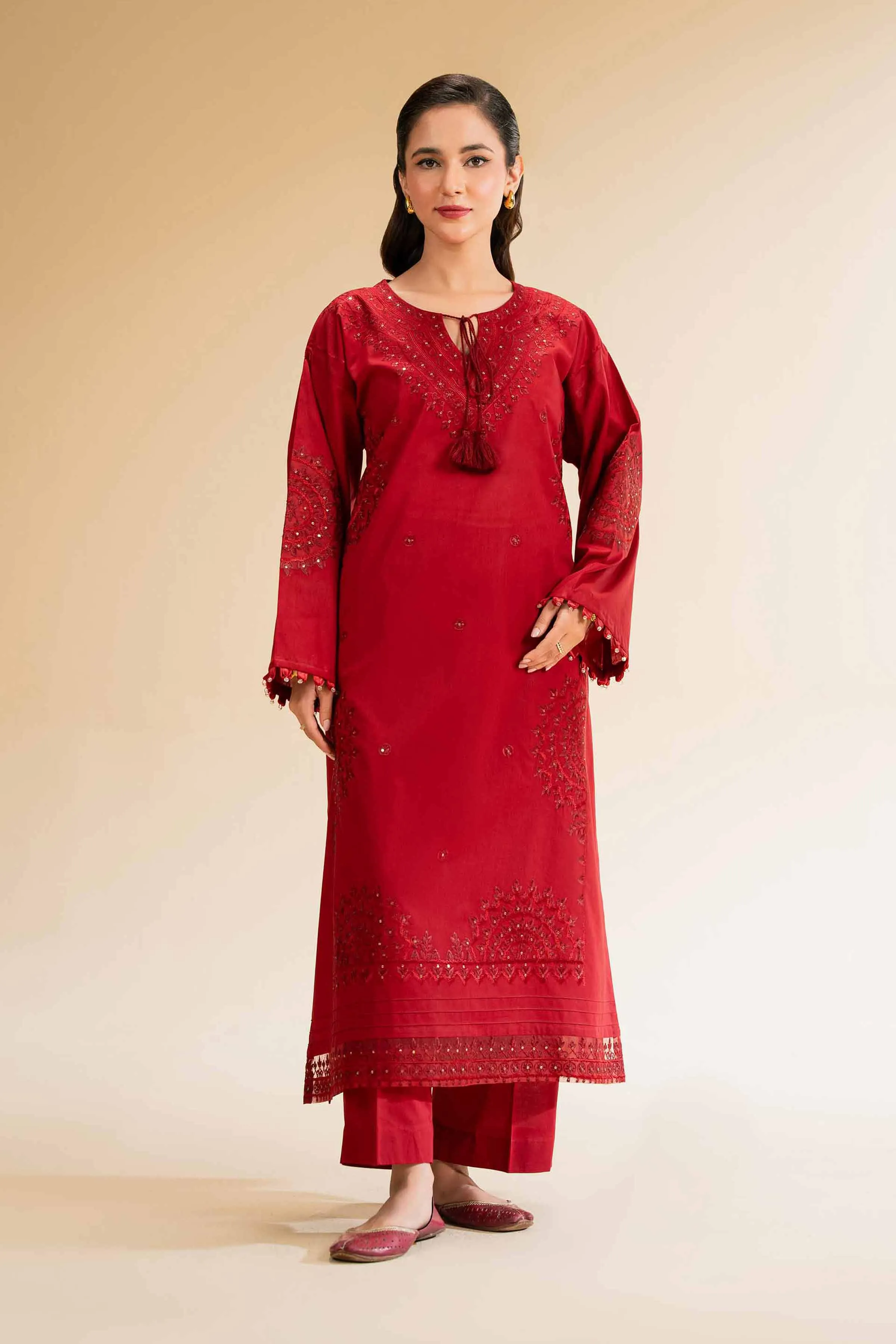 2 Piece - Dyed Embroidered Suit - 42501259