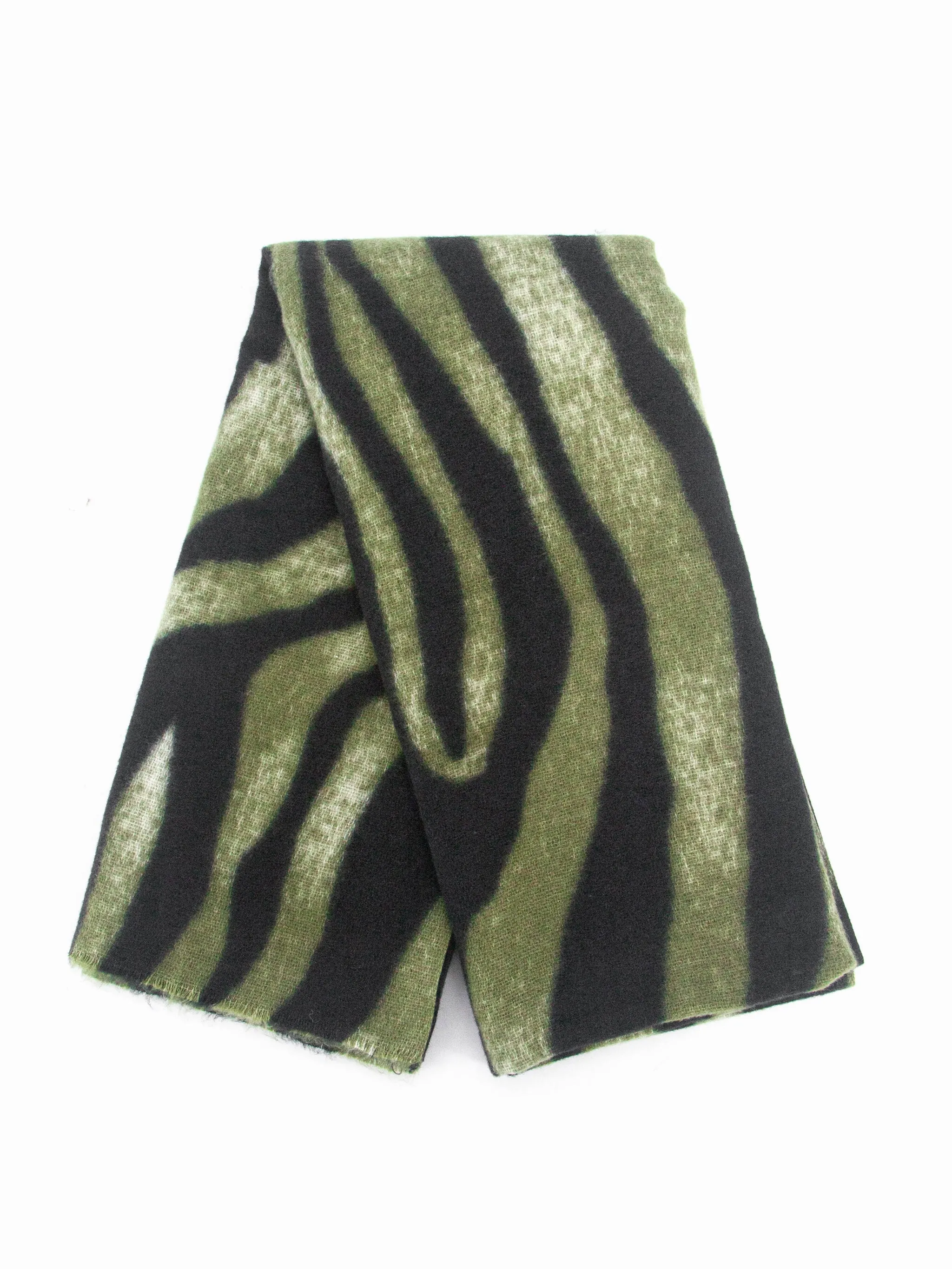 Ainslie Lightweight Scarf - Green, Zebra