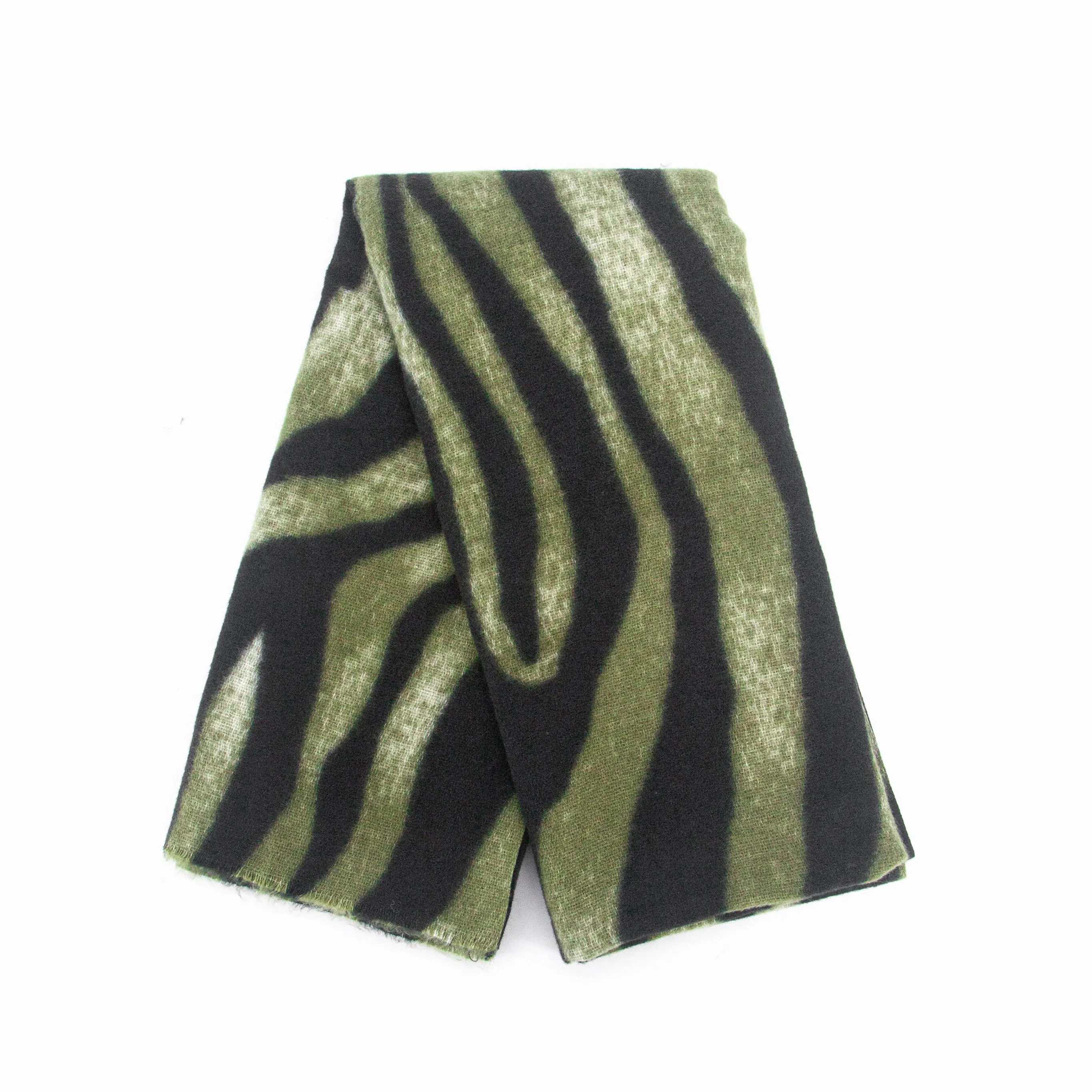 Ainslie Lightweight Scarf - Green, Zebra