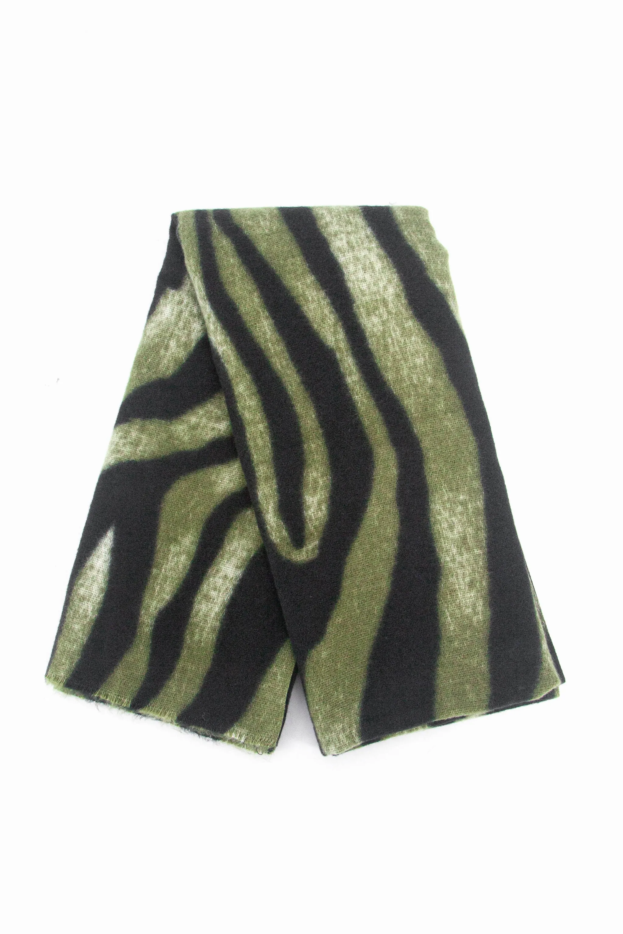 Ainslie Lightweight Scarf - Green, Zebra