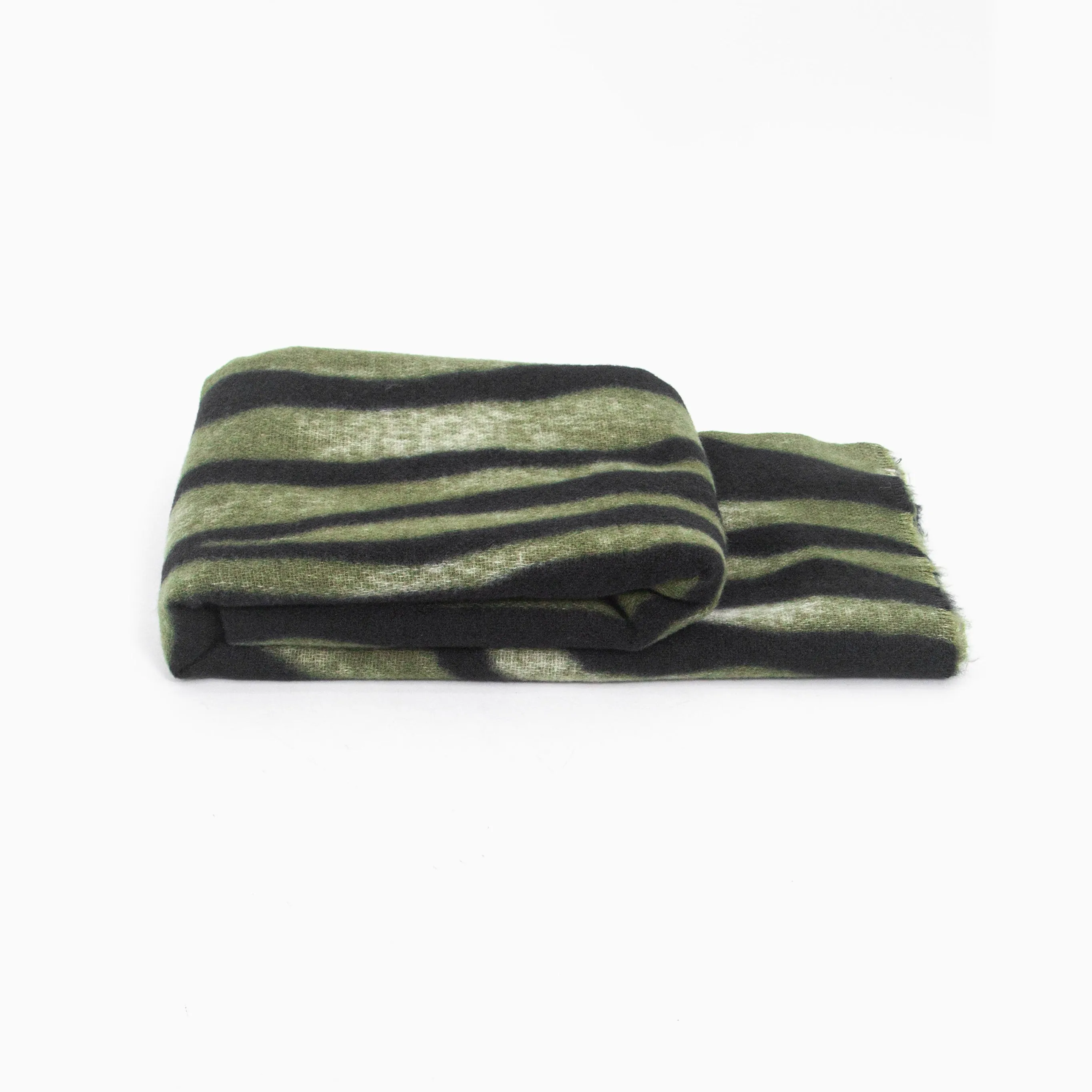 Ainslie Lightweight Scarf - Green, Zebra