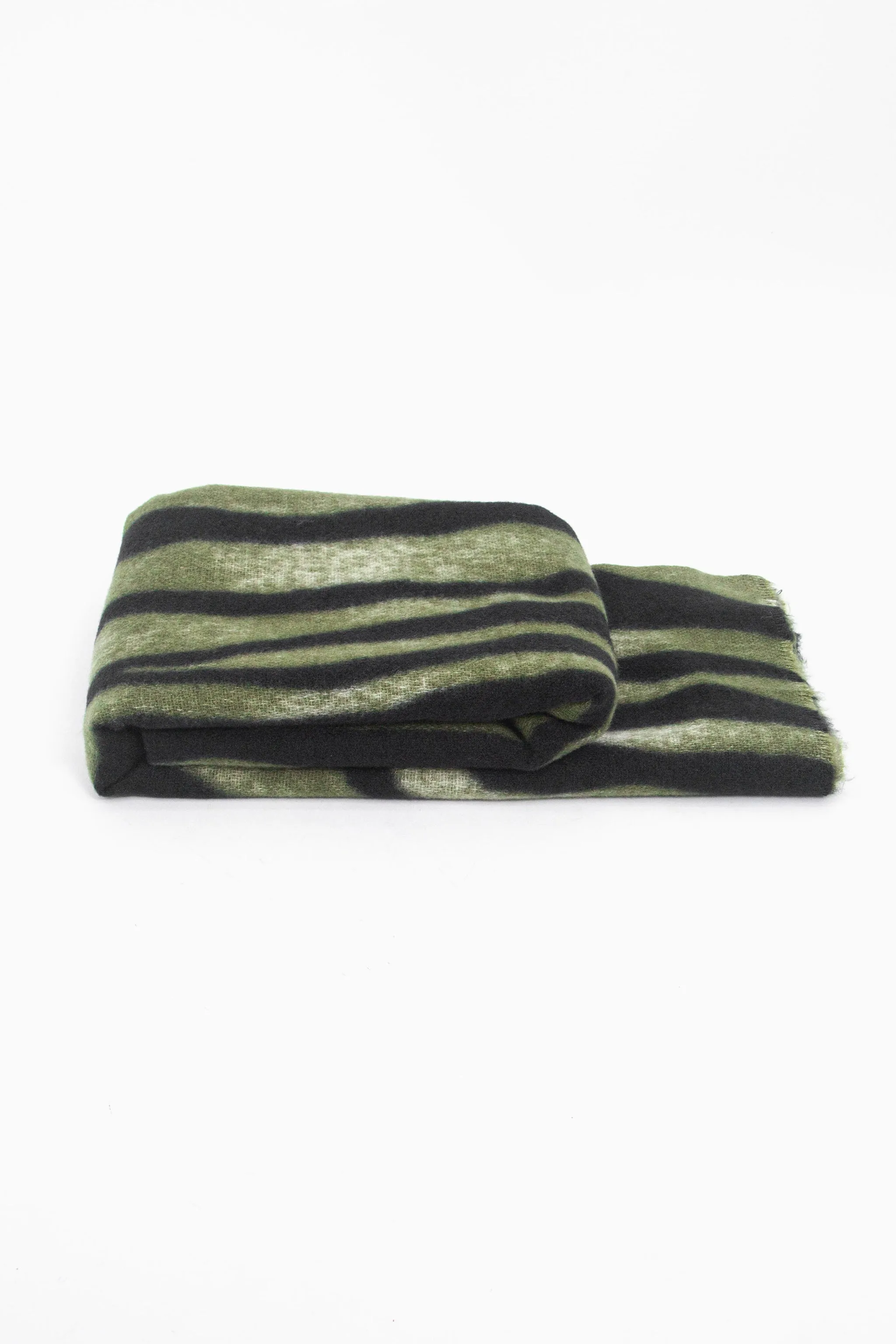 Ainslie Lightweight Scarf - Green, Zebra