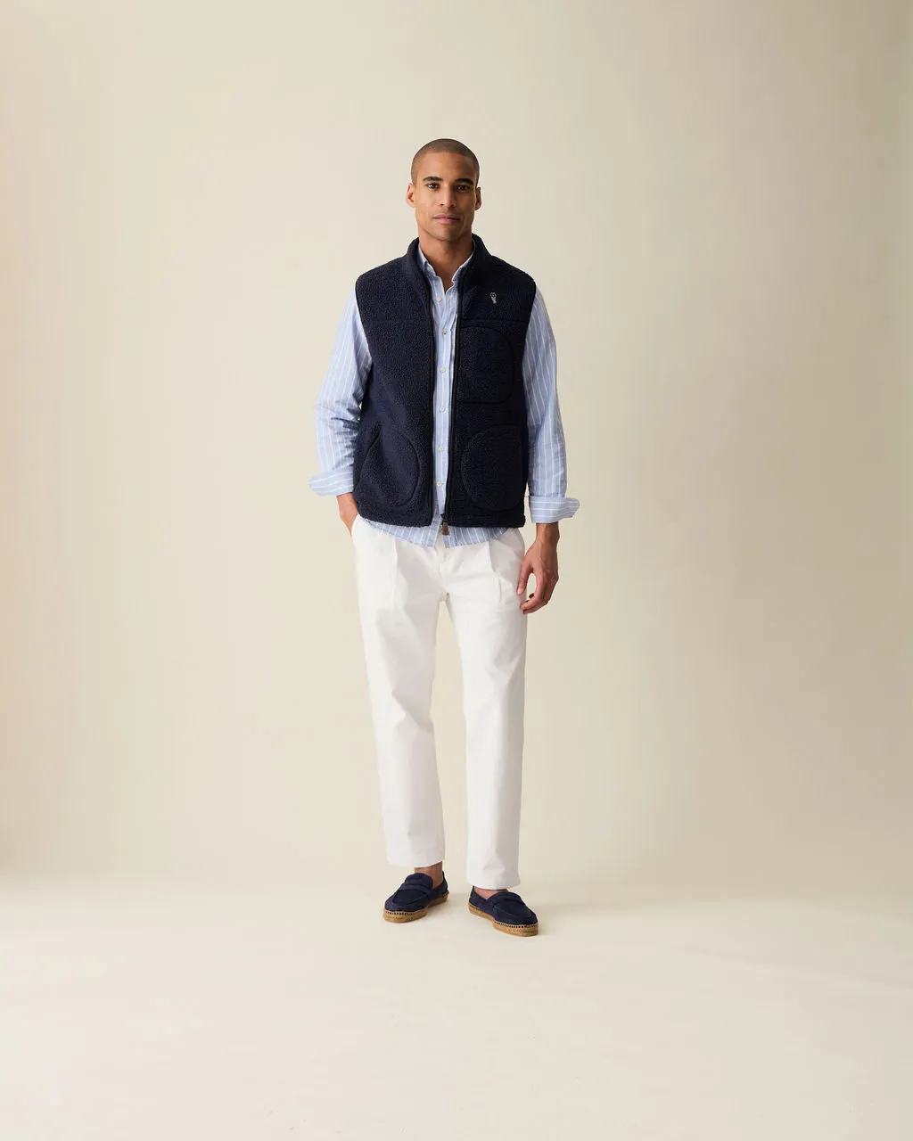 Alfré Navy Fleece Gilet