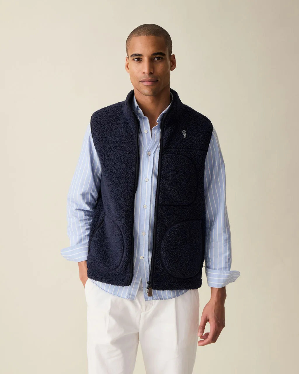 Alfré Navy Fleece Gilet