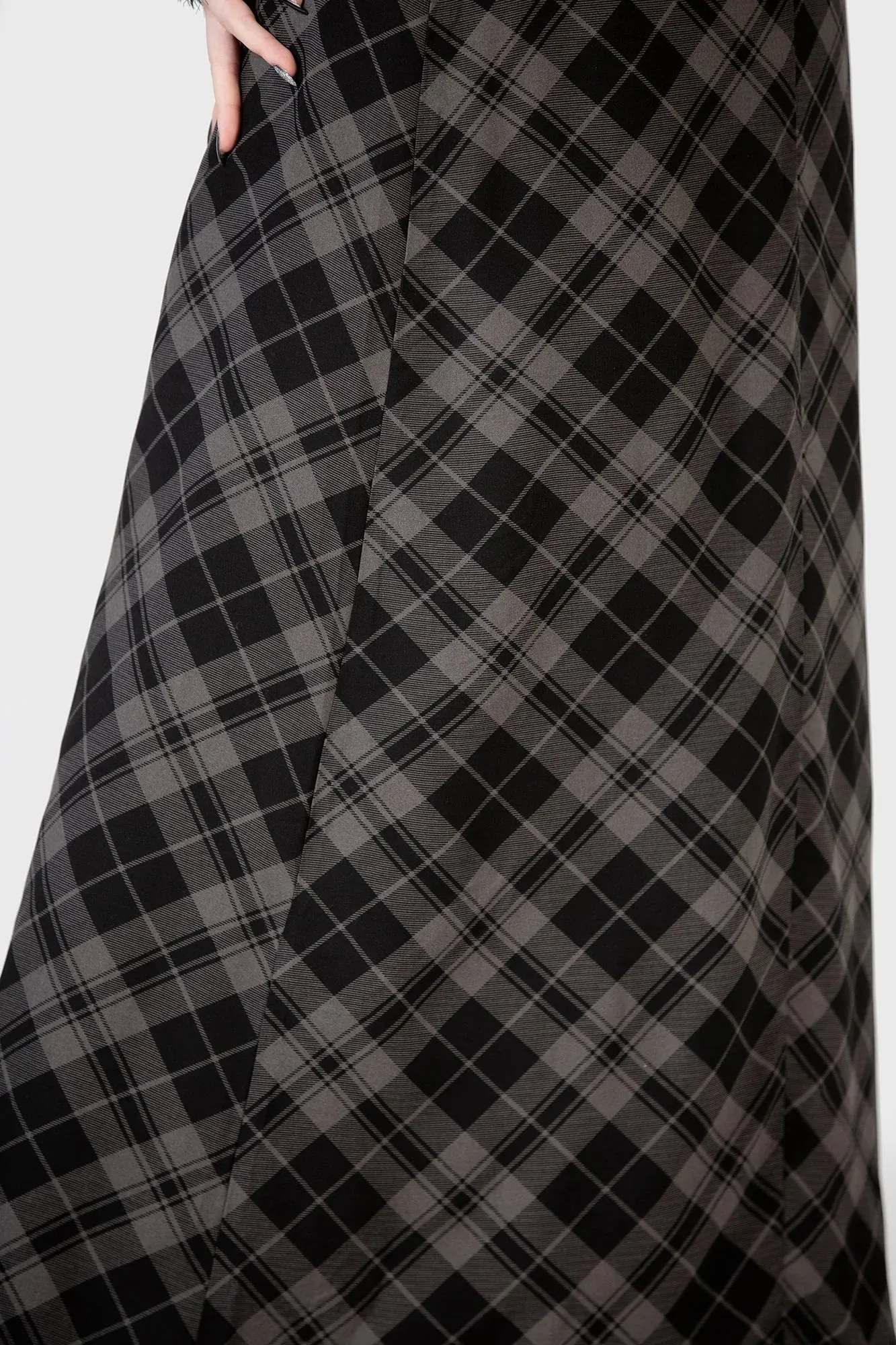 Alwina Tartan Maxi Slip Dress