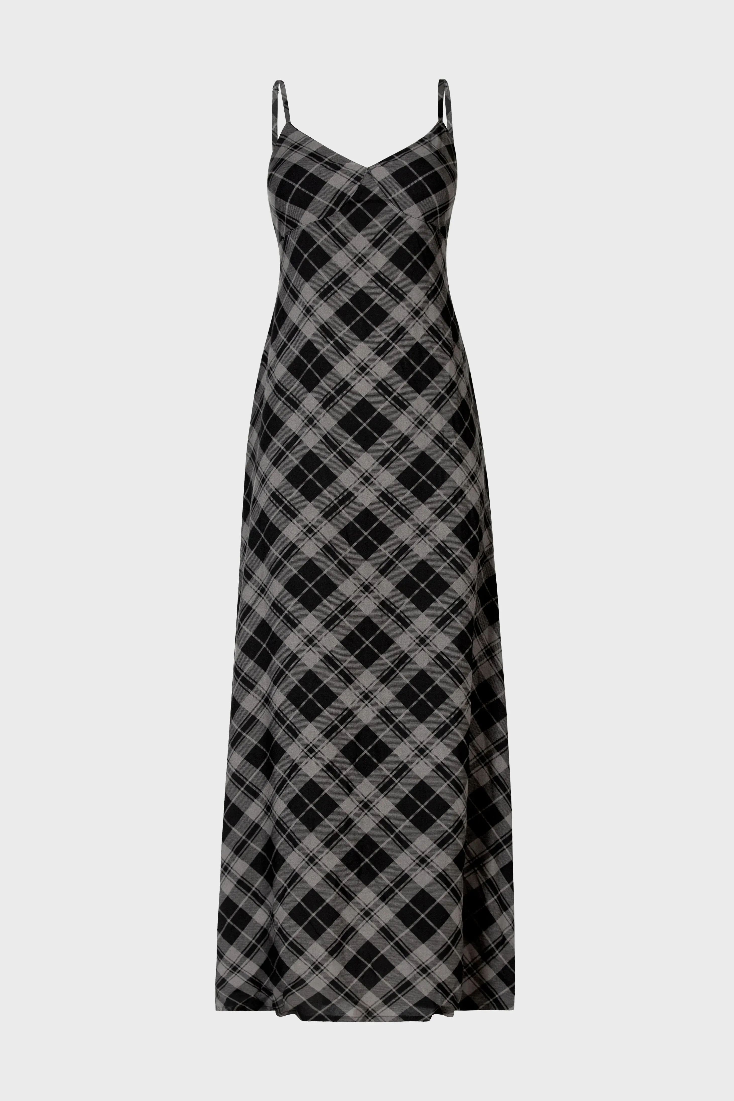Alwina Tartan Maxi Slip Dress