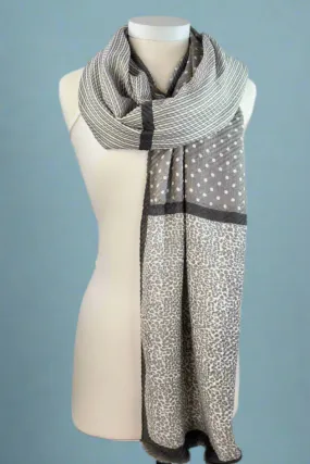 Animal Print Scarf Grey
