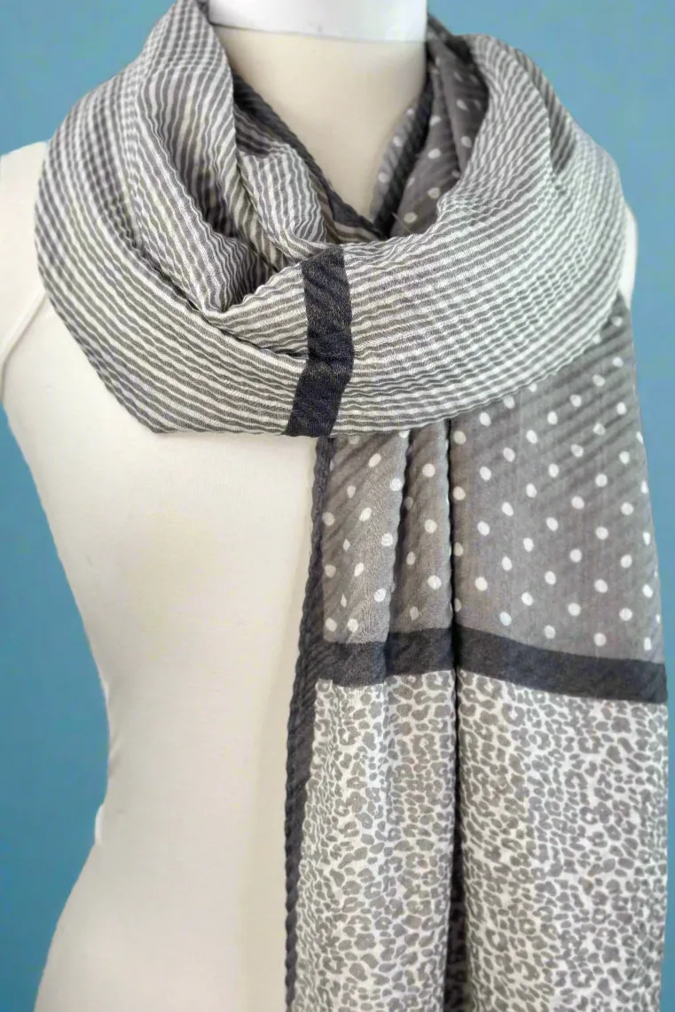 Animal Print Scarf Grey
