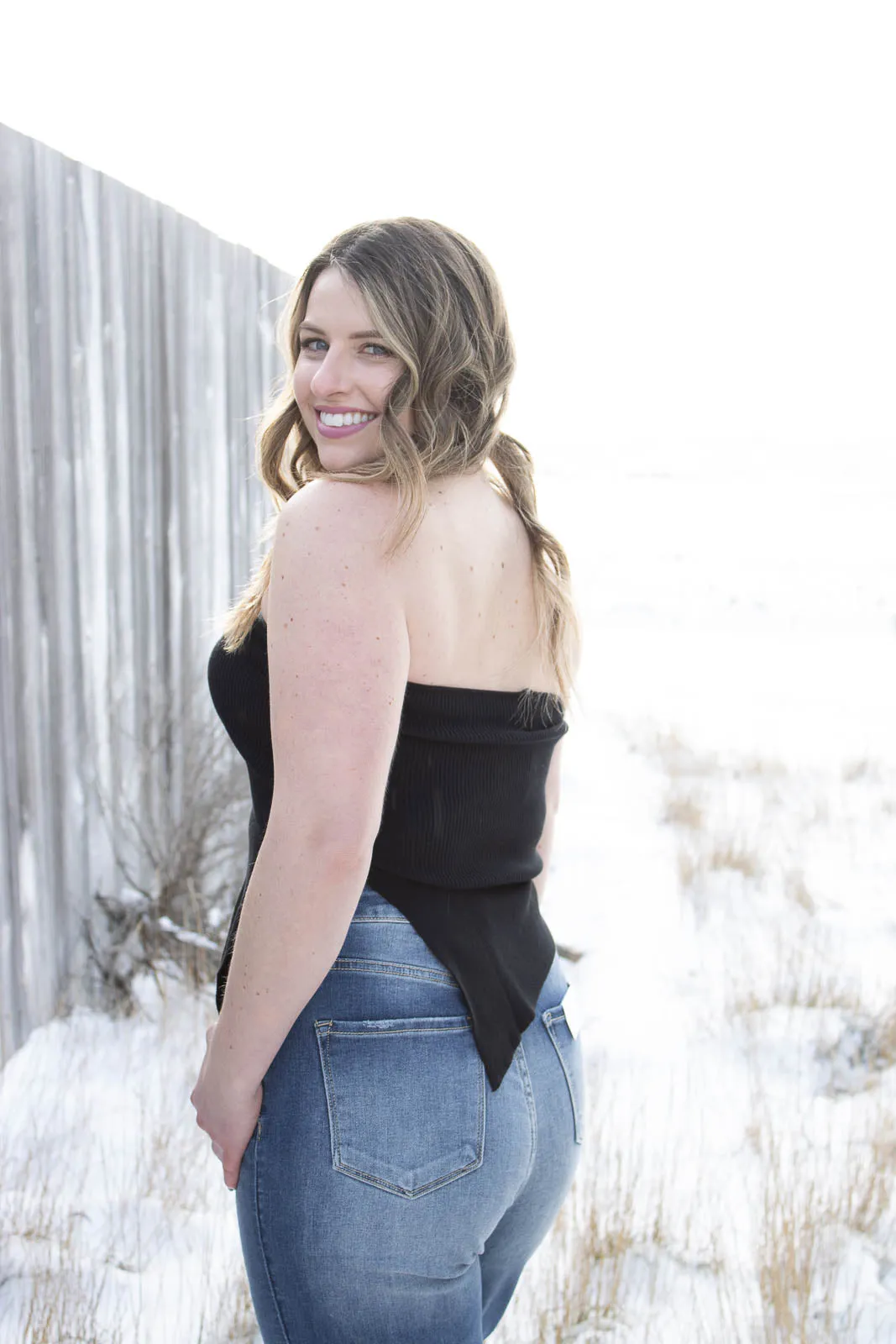 Ariella Asymmetrical Knit Tube top