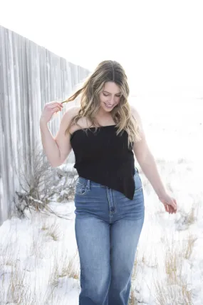 Ariella Asymmetrical Knit Tube top
