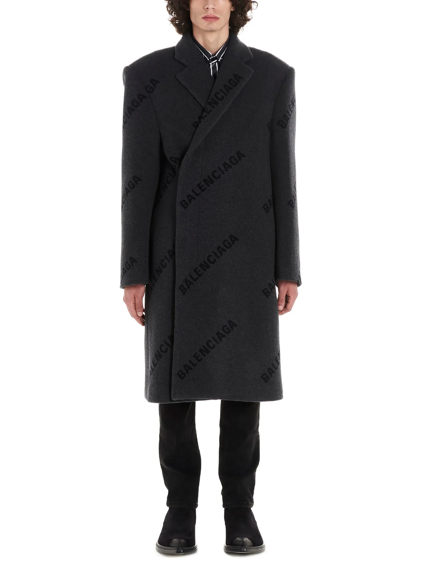 Balenciaga All Over Logo Coat