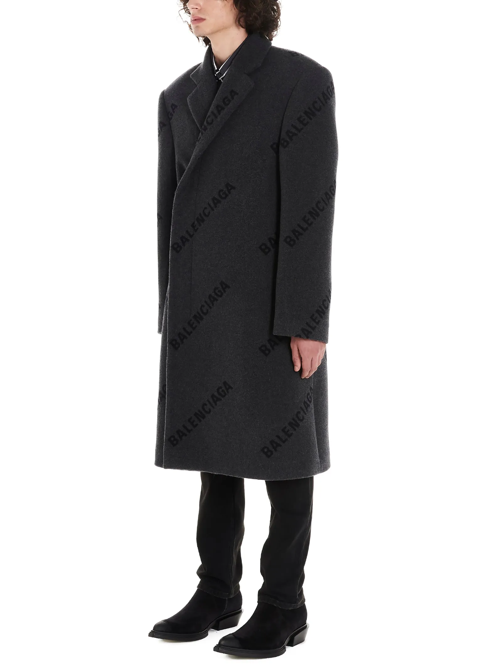 Balenciaga All Over Logo Coat