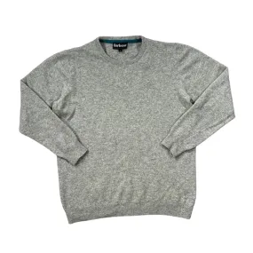 BARBOUR Classic Basic Embroidered Mini Logo Lambswool Knit Crewneck Sweater Jumper