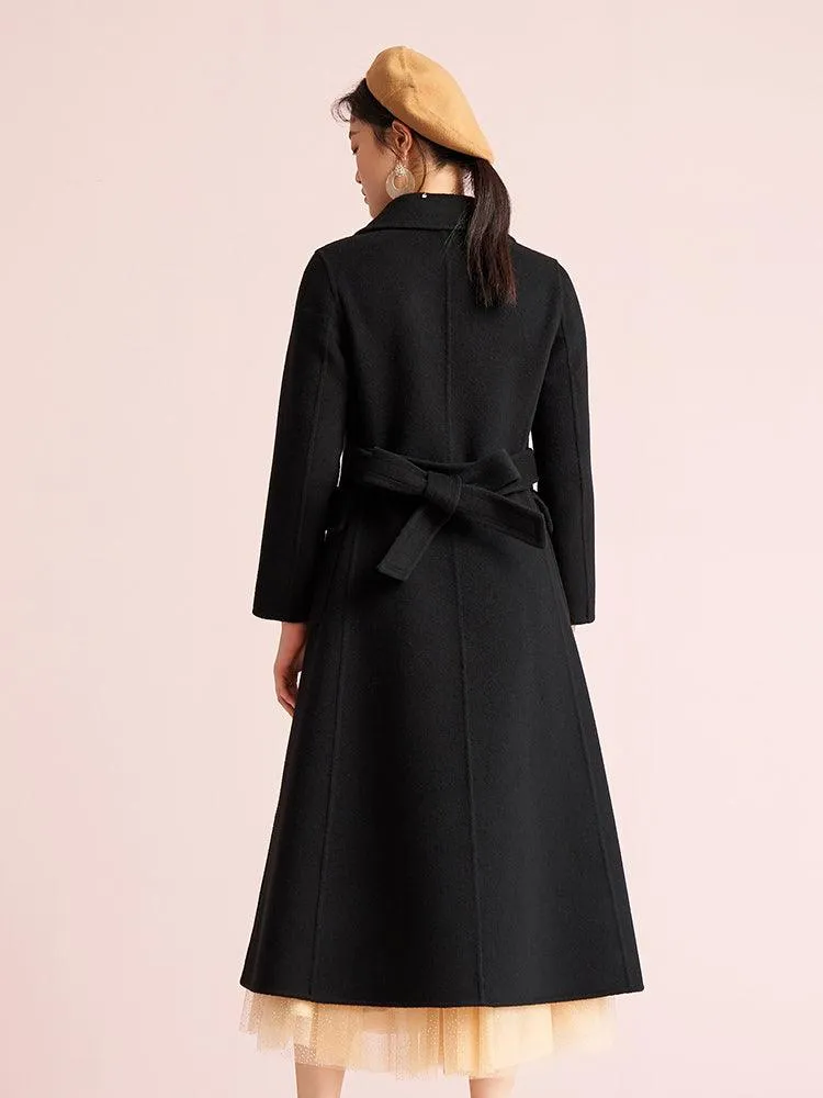 Black 100% Cashmere Slim Coat