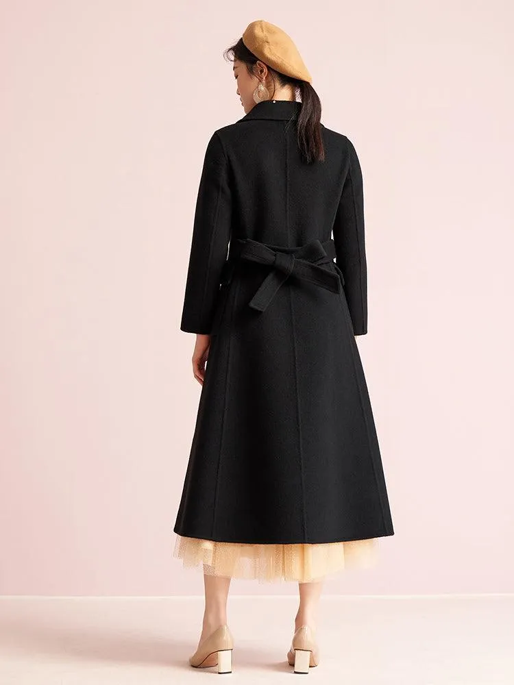 Black 100% Cashmere Slim Coat