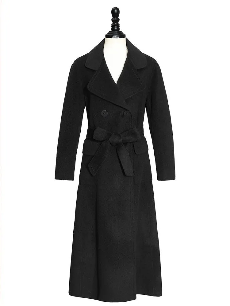 Black 100% Cashmere Slim Coat