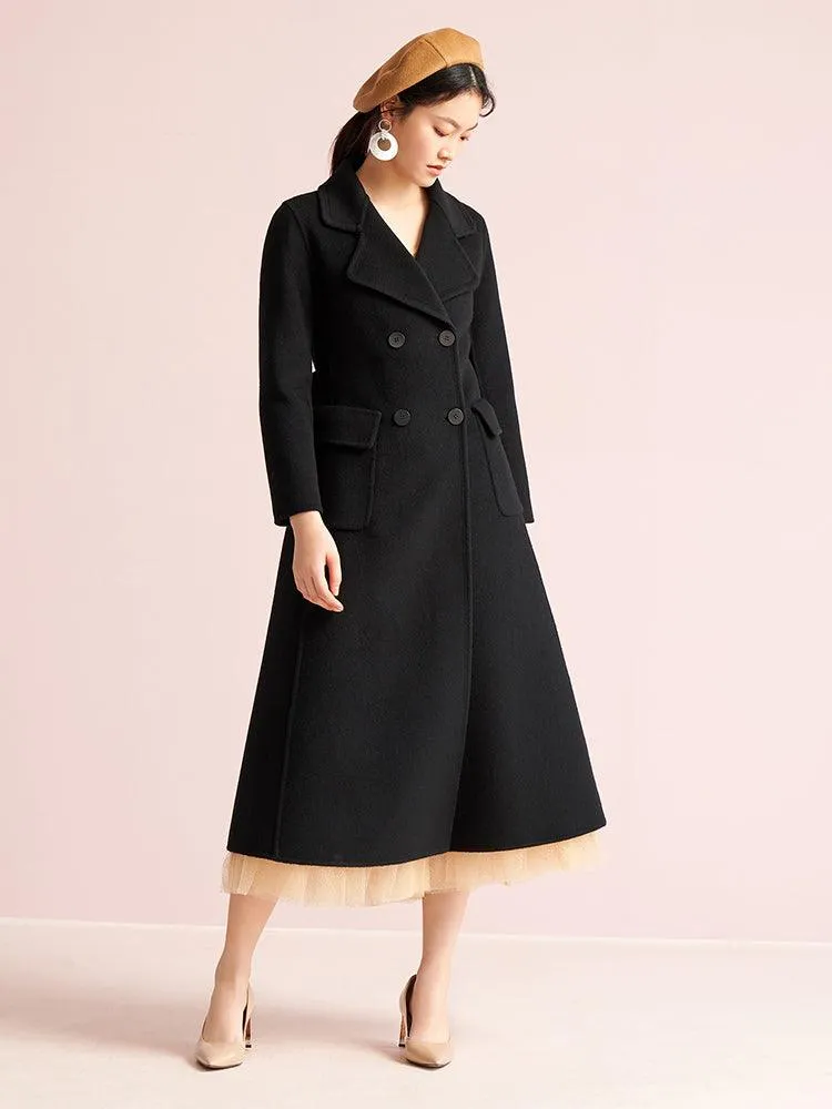 Black 100% Cashmere Slim Coat