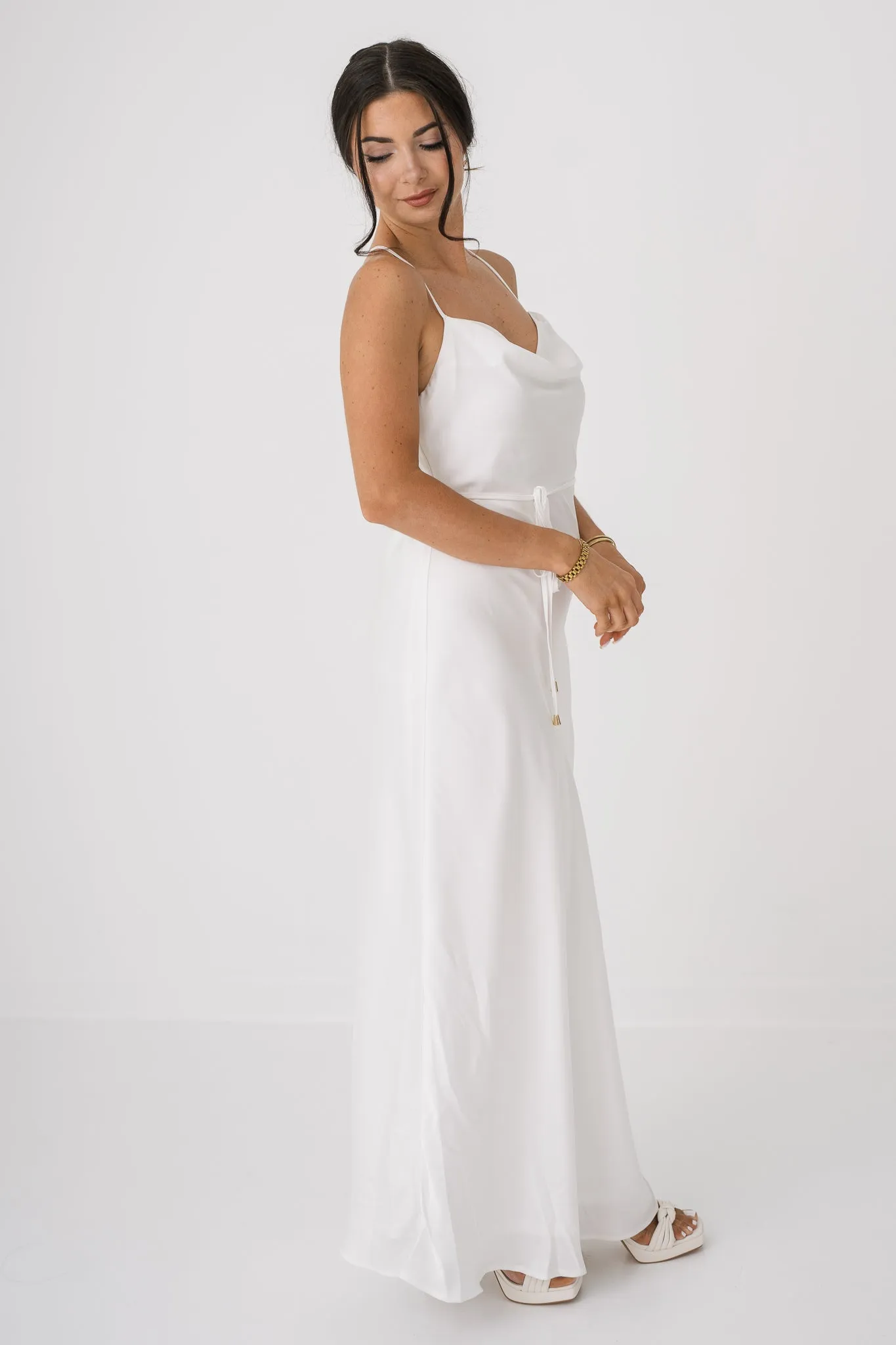 Bree Cowl Belted Slip Maxi Dress