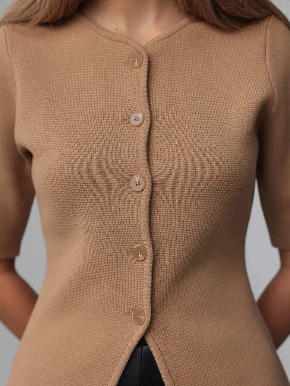 Button-Up Knit Top