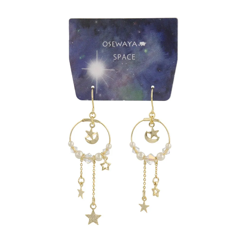 Celestial Ornate Hoop Drop Earrings
