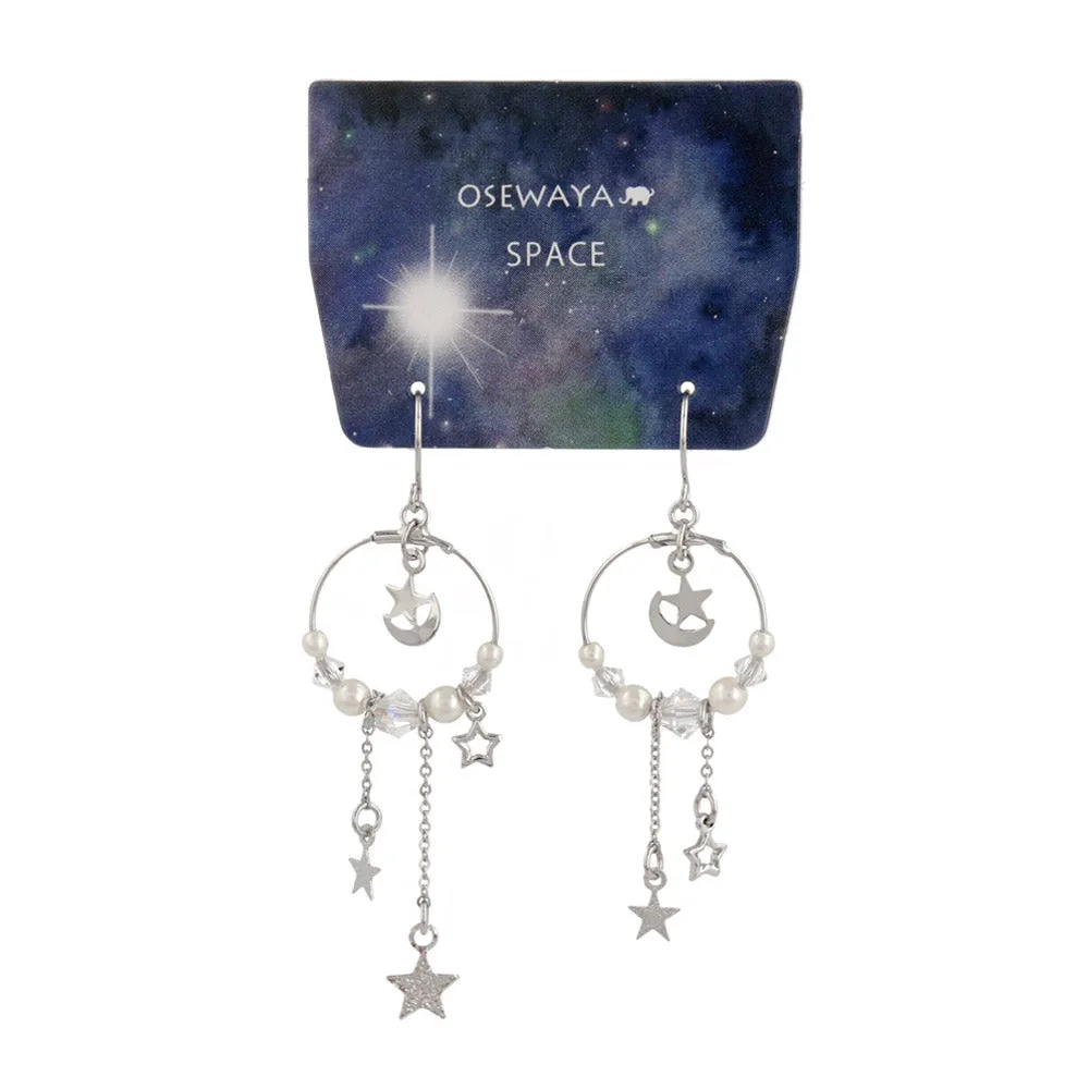 Celestial Ornate Hoop Drop Earrings