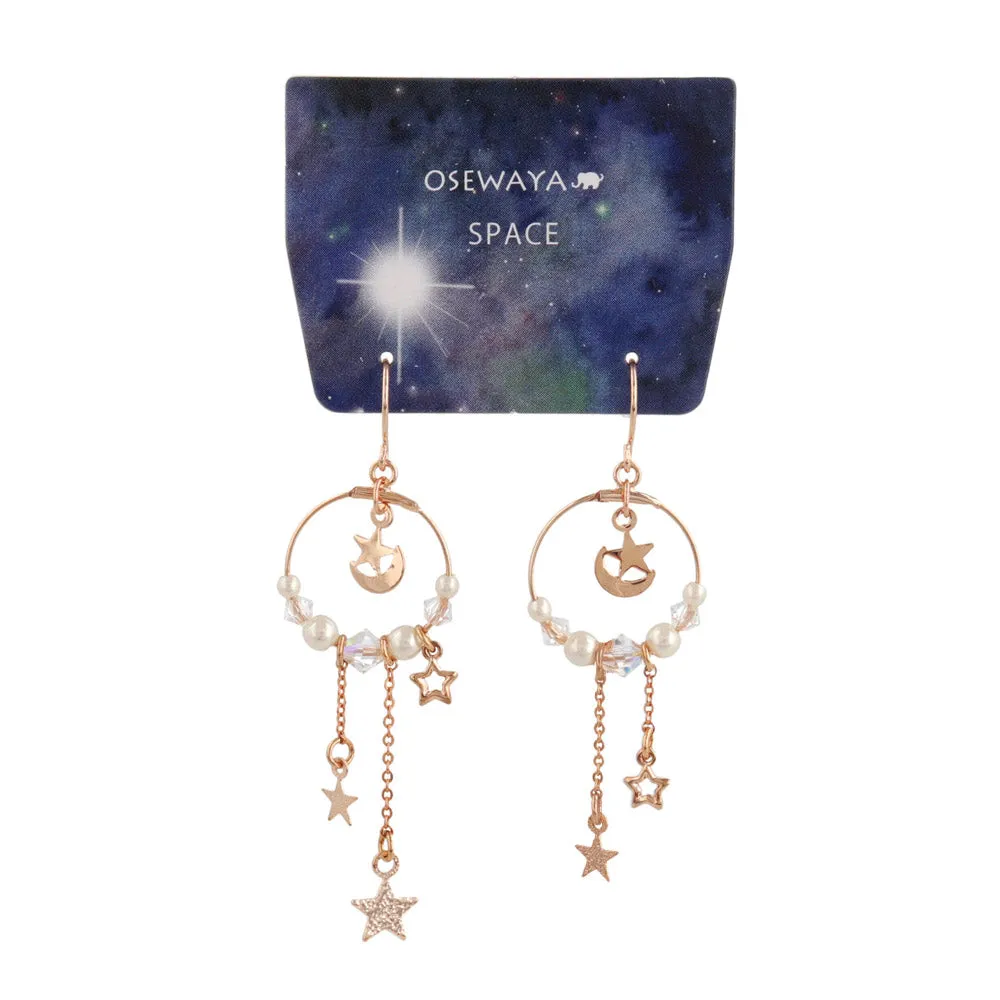 Celestial Ornate Hoop Drop Earrings