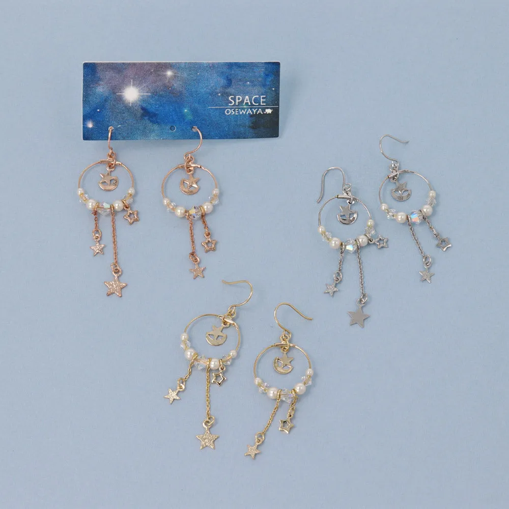 Celestial Ornate Hoop Drop Earrings