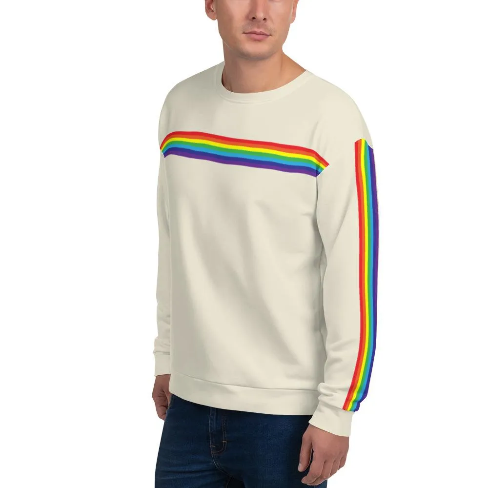Cream Rainbow Stripe Sweatshirt