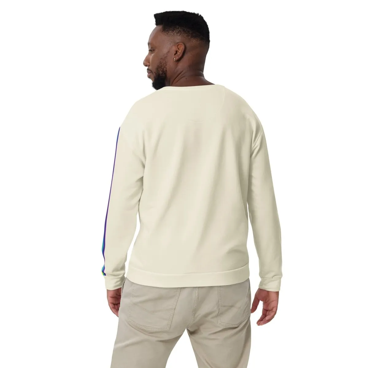 Cream Rainbow Stripe Sweatshirt
