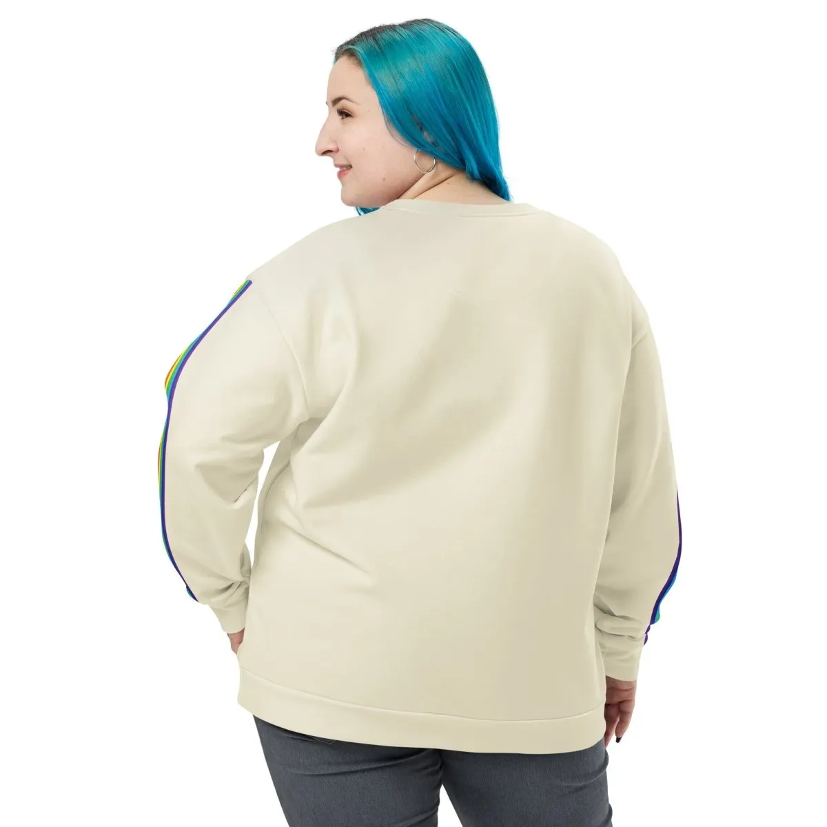 Cream Rainbow Stripe Sweatshirt