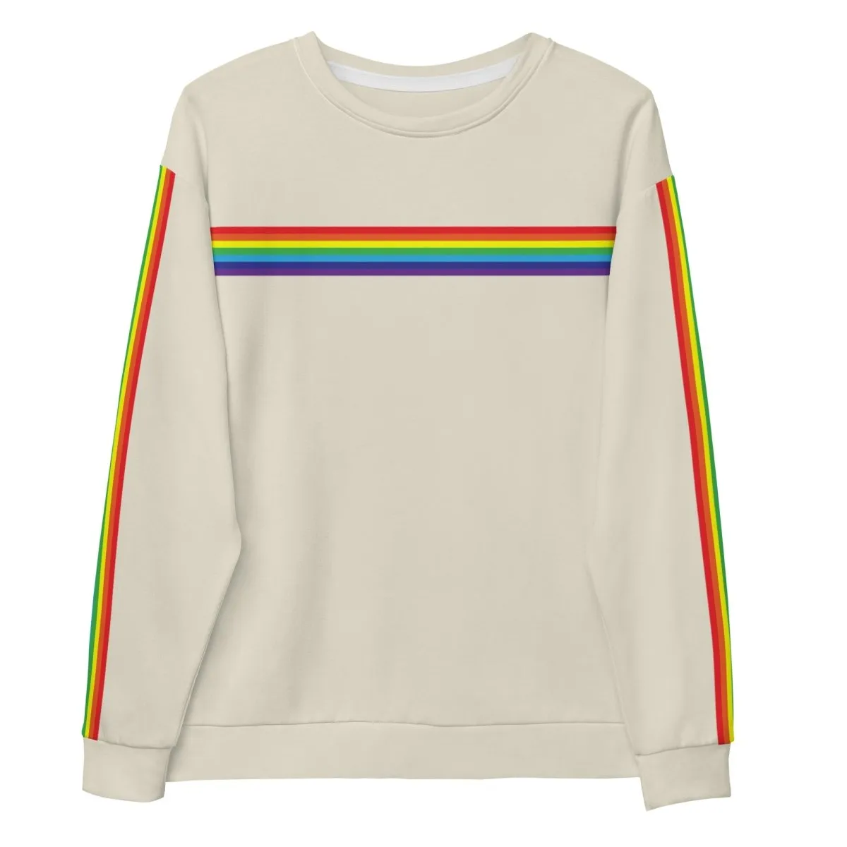 Cream Rainbow Stripe Sweatshirt