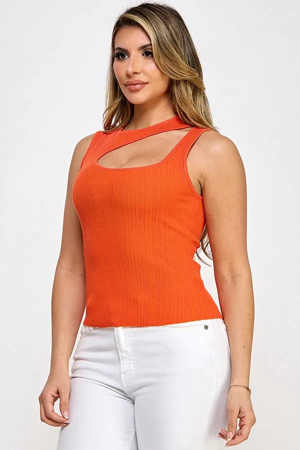 Cutout Sleeveless Tank Top