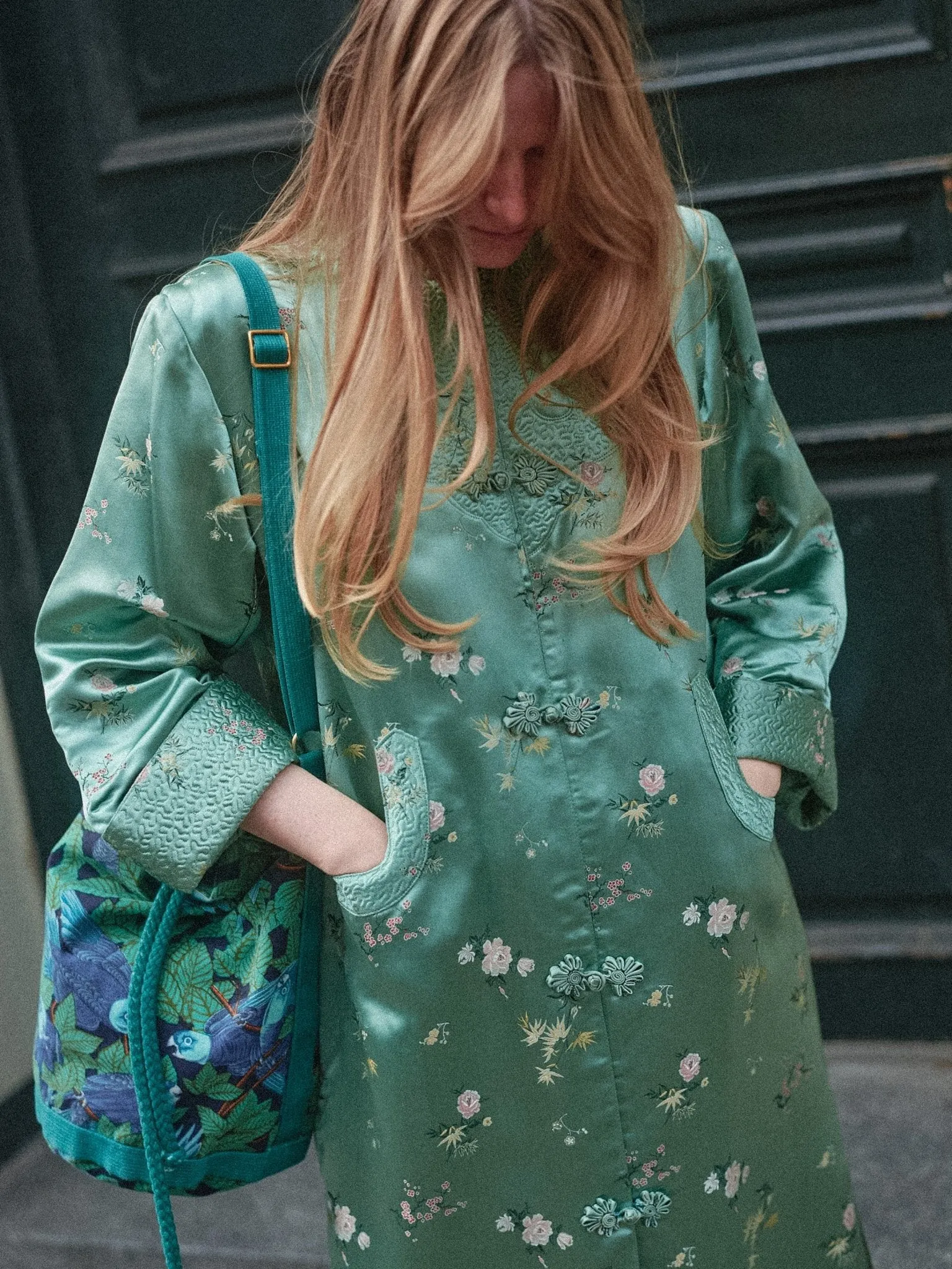 Embroidered Silk Coat