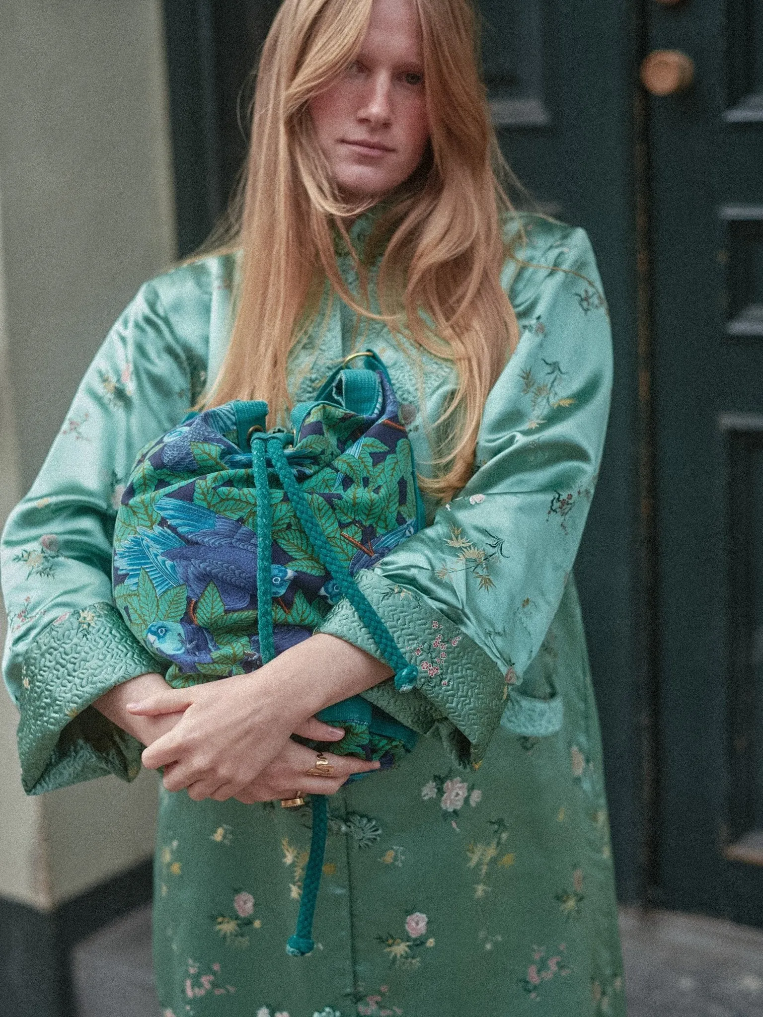Embroidered Silk Coat