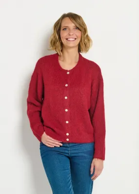Gilet boutonné col rond chaud avec laine