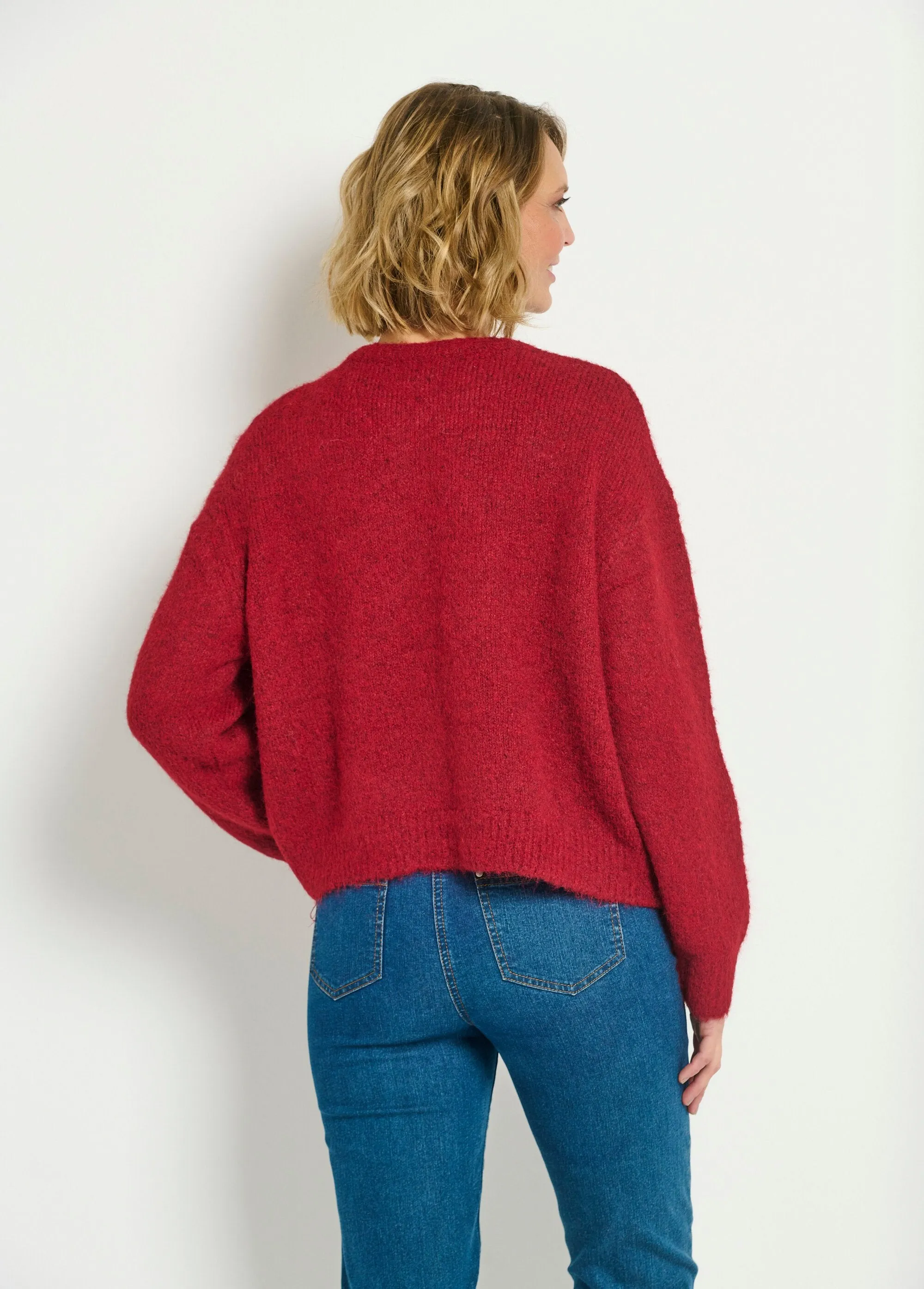 Gilet boutonné col rond chaud avec laine