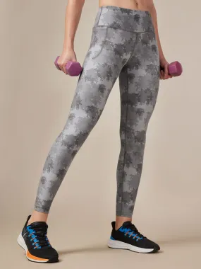 Grey Printed Performance Tights