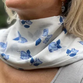 Hand Block Print Scarf - Blue Floral