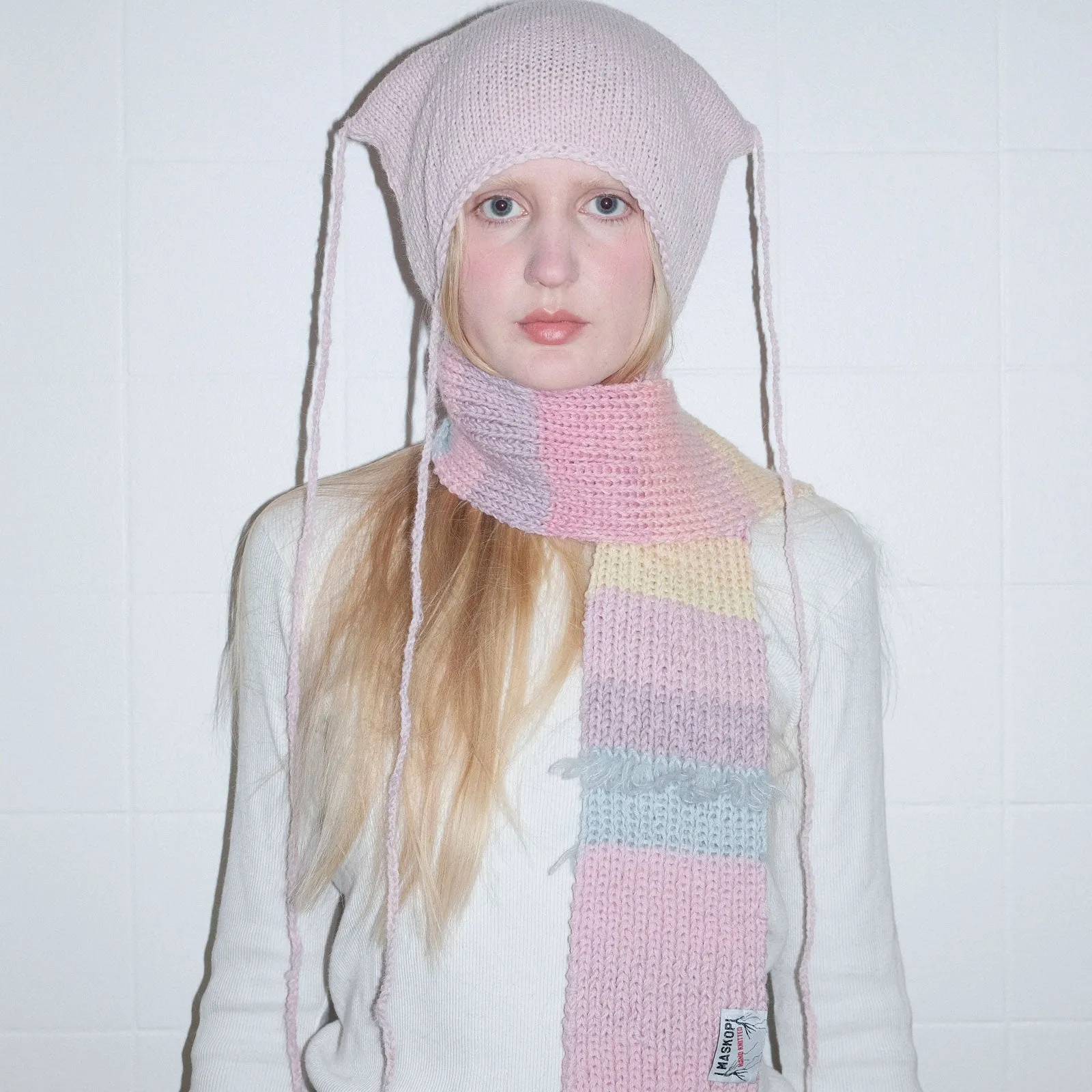 Handknitted Scarf Hats, Pink