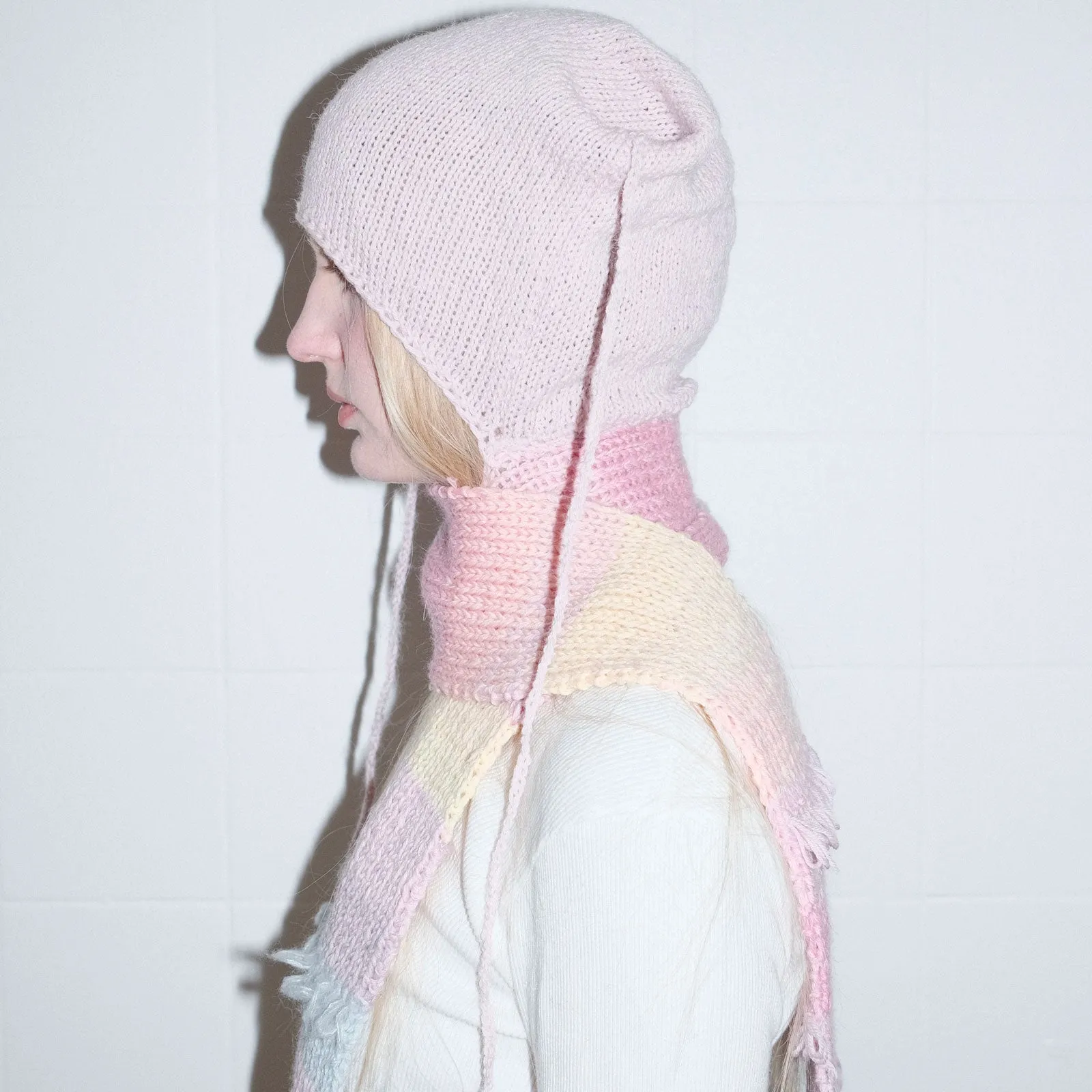 Handknitted Scarf Hats, Pink