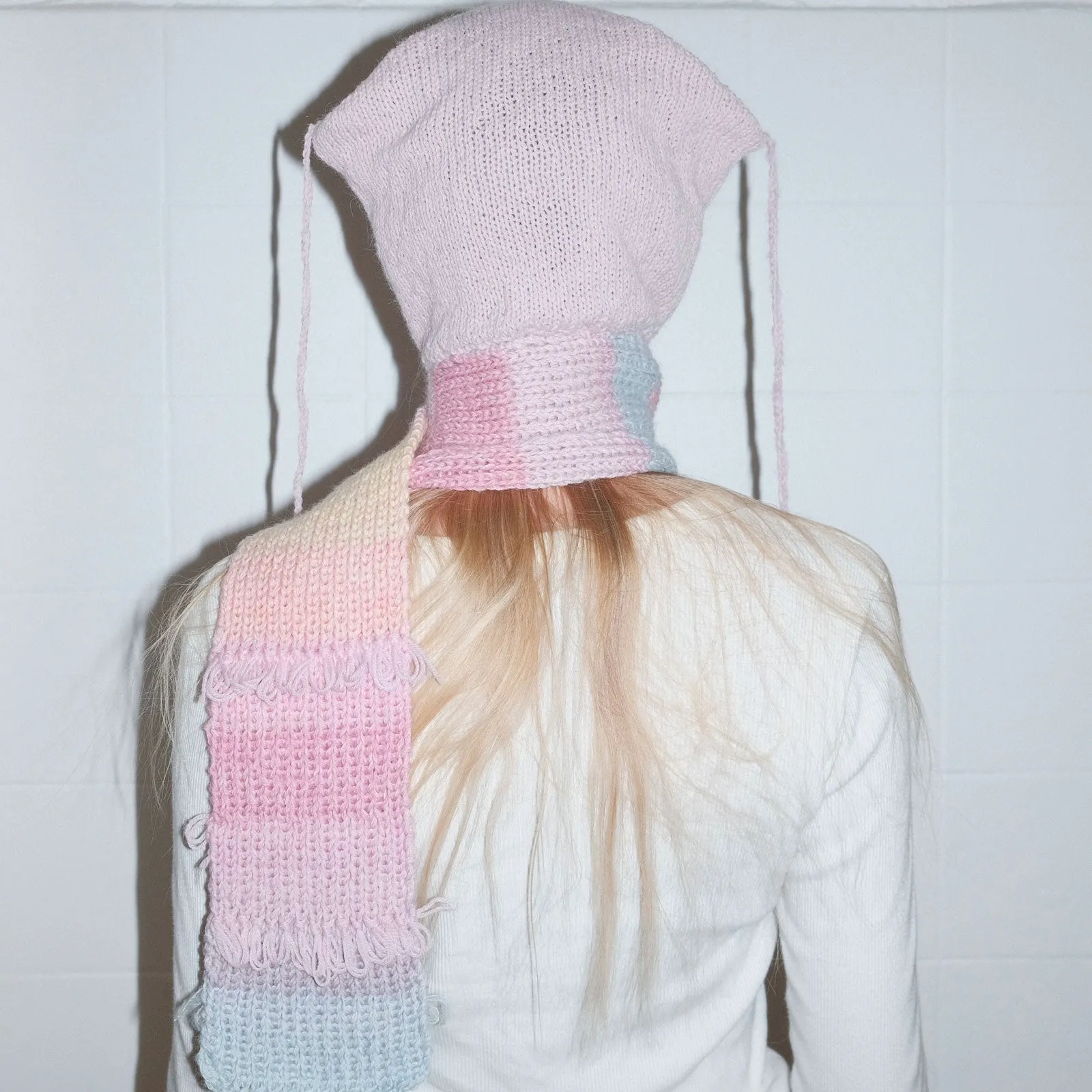 Handknitted Scarf Hats, Pink