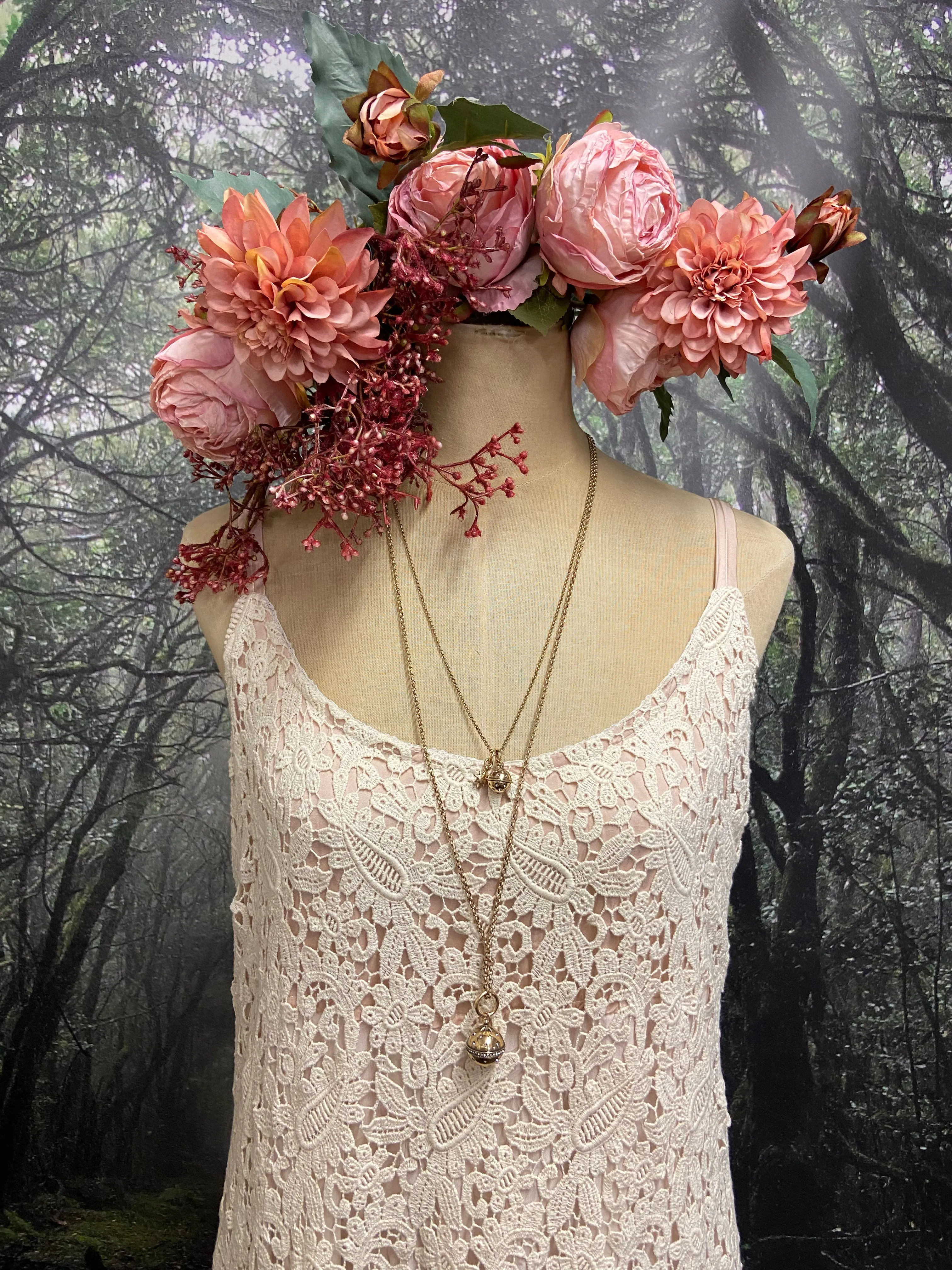 Lace and chiffon designer original slip dress