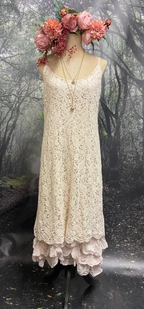 Lace and chiffon designer original slip dress