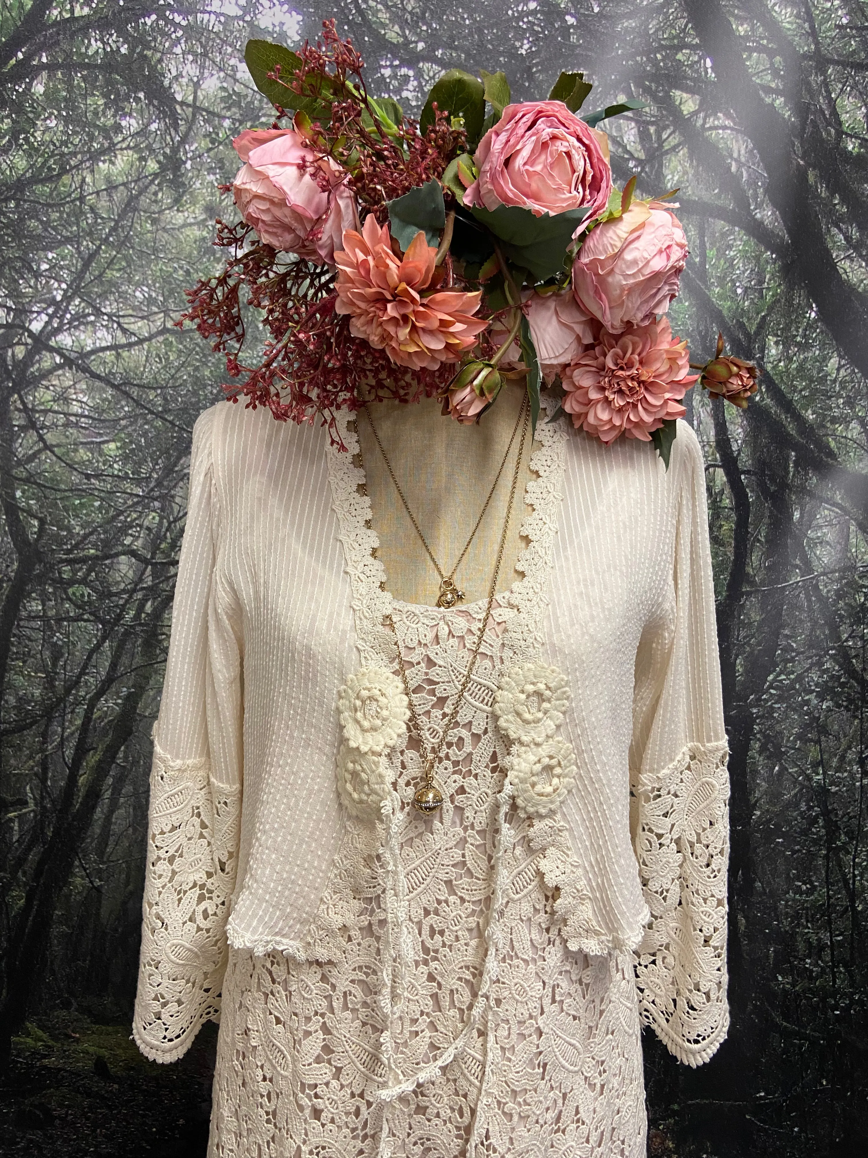 Lace and chiffon designer original slip dress